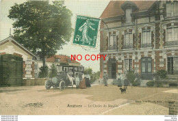51 ANGLURE. Autocar Devant Le Châlet Du Moulin 1909 Magnifique Carte Toiléée En Couleur - Anglure