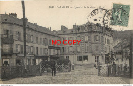 (DREY.S) 95 PARMAIN. Boucherie Et Pharmacie Cailleux Quartier De La Gare Avec Son Passage à Niveau 1919 - Parmain