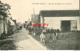 (DREY.S) 51 ANGLURE. Enfants à Vélo Rue De La Brèche Et Le Secteur Près Du Garage Michelin 1919 - Anglure