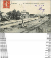 WW 03 SAINT-POURCAIN-SUR-SIOULE. Train Avec Locomotive à Vapeur Dans La Gare 1913 - Autres & Non Classés