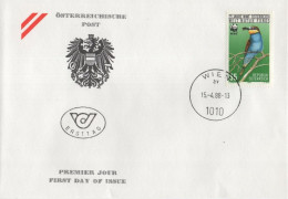 Austria Osterreich 1988 FDC WWF Bird European Bee-eater Fauna Birds, Canceled In Wien - FDC