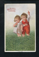 "HERZLICHEN GLUECKWUNSCH ZUM GEBURTSTAG" 1923, Color-AK (3143) - Anniversaire