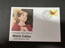 2-12-2023 (1 W 8) Centenary Of The Birth Of Maria Callas (2-12-1923 / 2-12-2023) - Chanteurs