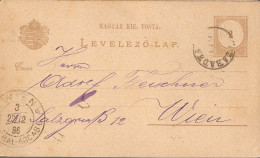 Hungary Card Szabadka - Wien 1886 ... Am137 - Storia Postale