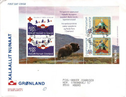 Greenland 1993.  Red Cross And Scouting; Miniature Sheet On FDC (Populær Filateli). - FDC