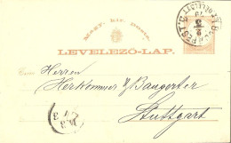 Hungary Card Budapest - Stuttgart ... Am153 - Storia Postale