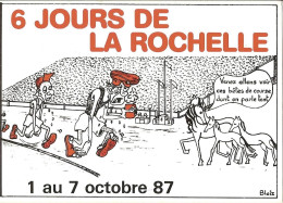 CPM - ATHLETISME - COURSE A PIED - 6 JOURS DE LA ROCHELLE 1987- DESSIN DE BLAIZ - Athlétisme