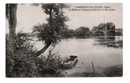 89 CHAMPIGNY SUR YONNE La Rivière Et L'Amorce Du Pont Sur La Rive Droite - Barque Sur L'Yonne - Env Pont Sur Yonne - Champigny