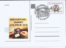 CDV 287 Slovakia Day Of The Postage Stamp And Philately (with Mucha's Design Of The First Czechoslovak Stamp) 2018 - Stamp's Day