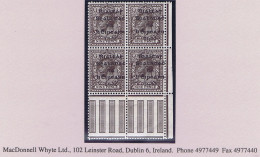 Ireland 1922 (Feb.) Dollard Rialtas 5-line Overprint In Black On 9d Agate Corner Block Of 4 Fresh Mint - Ungebraucht