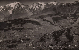 Megève - Vue Générale Aérienne Du Village Et Le Mont Blanc - Megève