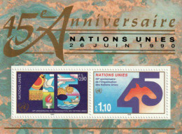 Feuillet Neuf - 45ème Anniversaire Des Nations Unies - N° 6 (Yvert) - NATIONS UNIES Genève 1990 - Unused Stamps