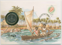 Tonga 1989 Küste Boot Numisbrief 20 Seniti (N407) - Tonga