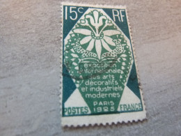 Exposition Internationale Arts Décoratifs Paris - Poterie - 15c. - Yt 211 - Bleu-vert Et Vert - Oblitéré - Année 1924 - - Oblitérés
