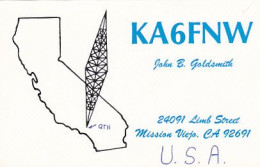 AK 183572 QSL - USA - California - Mission Viejo - Radio Amateur