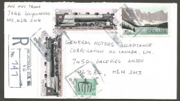 1987 Registered Cover $2.80 Banff/Trains POCON Montreal Sub No 139 PQ Quebec - Histoire Postale