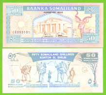 SOMALILAND 50 SHILLINGS 2002 P-7d UNC - Somalië