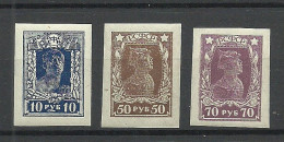 RUSSLAND RUSSIA 1923 Michel 208 - 210 B MNH - Unused Stamps