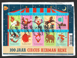 Netherland 2022 100 Years Of Circus Herman Renz,Horse,Joker,Lion,Elephant,Hat,Fire,Umbrella,Snake,Used Stamps (**) - Oblitérés