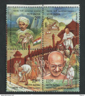 INDIA 1998 Mahatma Gandhi Satyagraha Se-tenant 4v SET MNH P.O Fresh & Fine - Unused Stamps