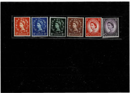 GRAN BRETAGNA ,6 Pezzi Nuovi MNH ,2 O 1 Linee Verticali Di Grafite ,qualita Splendida - Unused Stamps
