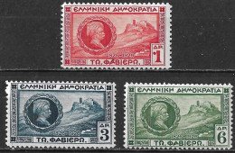 GREECE 1927 Baron General Charles Nicolas Favier MH Set Vl. 435 / 437 - Nuevos