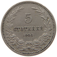 BULGARIA 5 STOTINKI 1906 #s073 0177 - Bulgarije