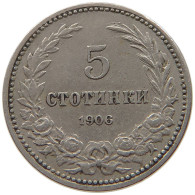BULGARIA 5 STOTINKI 1906 #s073 0177 - Bulgarien