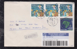 Brazil Brasil 2012 Registered Cover ITU To BAKN CAMBORIU Returned To Sender Christmas Stamp - Storia Postale