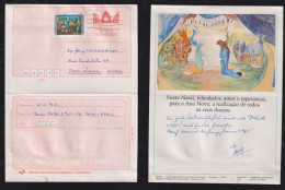 Brazil Brasil 1984 Uprated Christmas Stationery Aerogramme SAO PAULO X FURTH GÖTTWEIG Austria - Cartas & Documentos