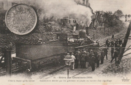 Grève Des Cheminots  (1910) (9421) Locomotive Dételée Par Les Grévistes Et Placée En Travers D'un Aiguillage - Huelga