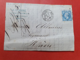 Napoléon 20ct Sur Lettre Avec Texte De Paris Pour Le Havre En 1866 - Ref  2759 - 1849-1876: Période Classique