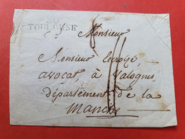 Marque Postale De Toulouse Sur Enveloppe Cachetée Pour Valognes - Ref  2763 - 1801-1848: Precursors XIX