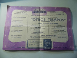 Pieghevole Pubblicitario  "Cine - Teatro AMBASSADOR Buenos Aires  Enero 1954" - Programmi