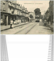 WW 50 EQUEURDREVILLE. Tramway électrique Devant Le Tabac Et Café Simon Rue Gambetta 1920 état Impeccable - Equeurdreville