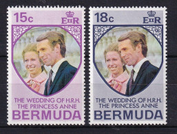 Bermudes Bermuda 1973 Wedding Mariage Princesse Anne Y&T N° 290 291 MNH** - Bermuda