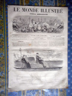 LE MONDE ILLUSTRE 27/03/1869 VELOCIPEDE NAUTIQUE PARIS EXPLOSION ESPAGNE SEVILLE AVENUE NAPOLEON ARABIE ALDHAREB TEBEN - 1850 - 1899