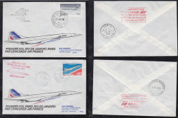 Brazil Brasil 1976 FFC First Flight Cover CONCORDE PARIS-RIO-PARIS - Cartas & Documentos