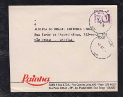 Brazil Brasil 1976 Cover 70Cts SAO PAULO Advertising Rainha Saad - Covers & Documents