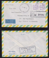 Brazil Brasil 1976 Registered Airmail Cover FLORIANOPOLIS X Bad Oeynhausen 2x 7Cr Salineiro Stamp - Briefe U. Dokumente