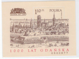 POLAND 1997 Mi. Block 129A 1000th Anniversary Of The City Of Gdańsk Engraving City Panorama Coat Of Arms ** - Nuevos