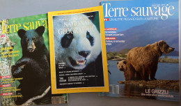 Pandas/Grizzli/Baribal : 3 Revues (National Geographic, Ed. US & Terre Sauvage) - Animals