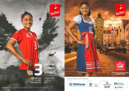 Autogramm AK Volleyball Dayana Segovia Rote Raben Vilsbiburg 17-18 Béziers Volley Angel Tenerife Turbaco Colombia - Voleibol