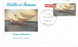 WALLIS ET FUTUNA FDC De 1985   PIROGUE WALLISIENNE - Cartas & Documentos