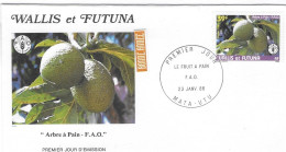 WALLIS ET FUTUNA FDC De 1985   ARBRE À PAIN F A O - Lettres & Documents