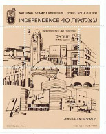 TIMBRE STAMP ZEGEL ISRAEL BF 38 EXPO INDEPENDANCE " 40 " XX - Ungebraucht (mit Tabs)