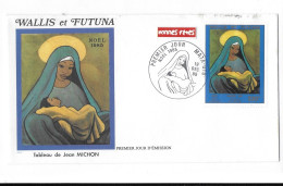 WALLIS ET FUTUNA FDC De 1985   NOEL 1985 TABLEAU DE JEAN MICHON - Briefe U. Dokumente