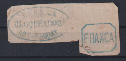Brazil Brasil 1870 Guerra Do Paraguai Fragment ESQUADRA BLOCQUEADORA AO PARAGUAY FRANCA - Cartas & Documentos