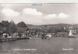 D9621) VELDEN Am WÖRTHERSEE - S/W FOTO AK - Steg - Segelboote  Häuser ALT - Velden