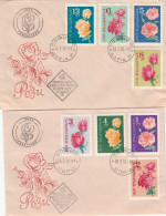 Bulgarie 1962 - Roses, FDC(2 Enveloppes), Cachet Noir - FDC